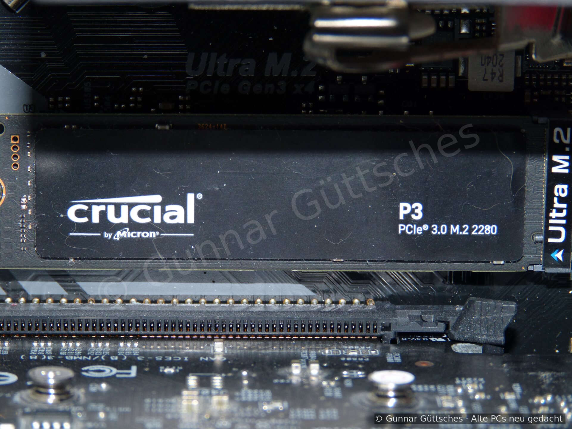Crucial P3 PCIe 3.0 M.2 NVMe-SSD auf dem ASRock-Mainboard